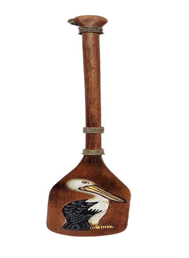 WorldBazzar 40" NAUTICAL OAR PADDLE WITH PELICAN WOODEN WALL ART DECOR 40" - Image 1